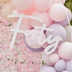 40 White Balloon Arch Sign