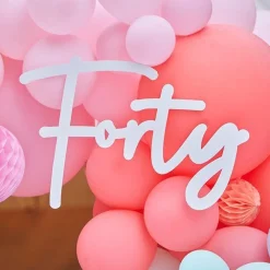 40 White Balloon Arch Sign