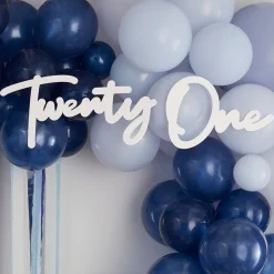 21 White Balloon Arch Sign