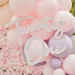 21 White Balloon Arch Sign