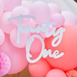 21 White Balloon Arch Sign