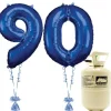 Age 90 Blue Foil Kit With Helium, Ribbon And Weights