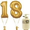 Age 18 Gold Foil Kit With Helium, Ribbon And Weights
