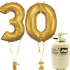 Age 30 Gold Foil Kit With Helium, Ribbon And Weights