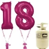 Age 18 Pink Foil Kit With Helium, Ribbon And Weights