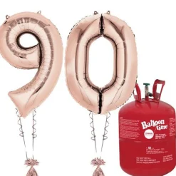 Age 90 Rose Gold Foil Kit With Helium, Ribbon And Weights
