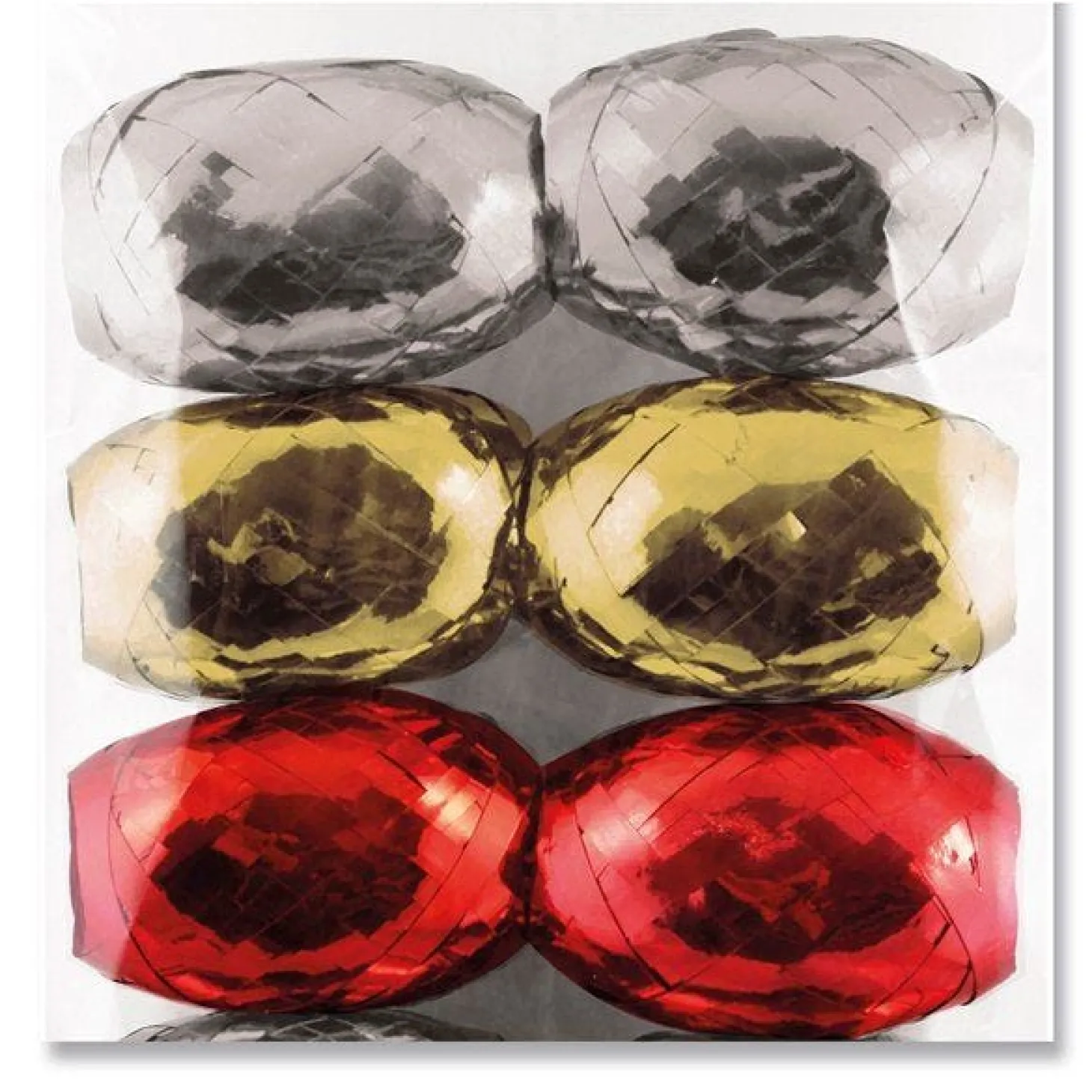 Assorted Holographic Metallic Ribbon Cops (6Pk)