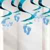 Baby Boy Hanging Swirl Decoration (5Pk)
