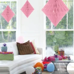 Baby Pink Honeycomb Diamond Decoration - 30Cm