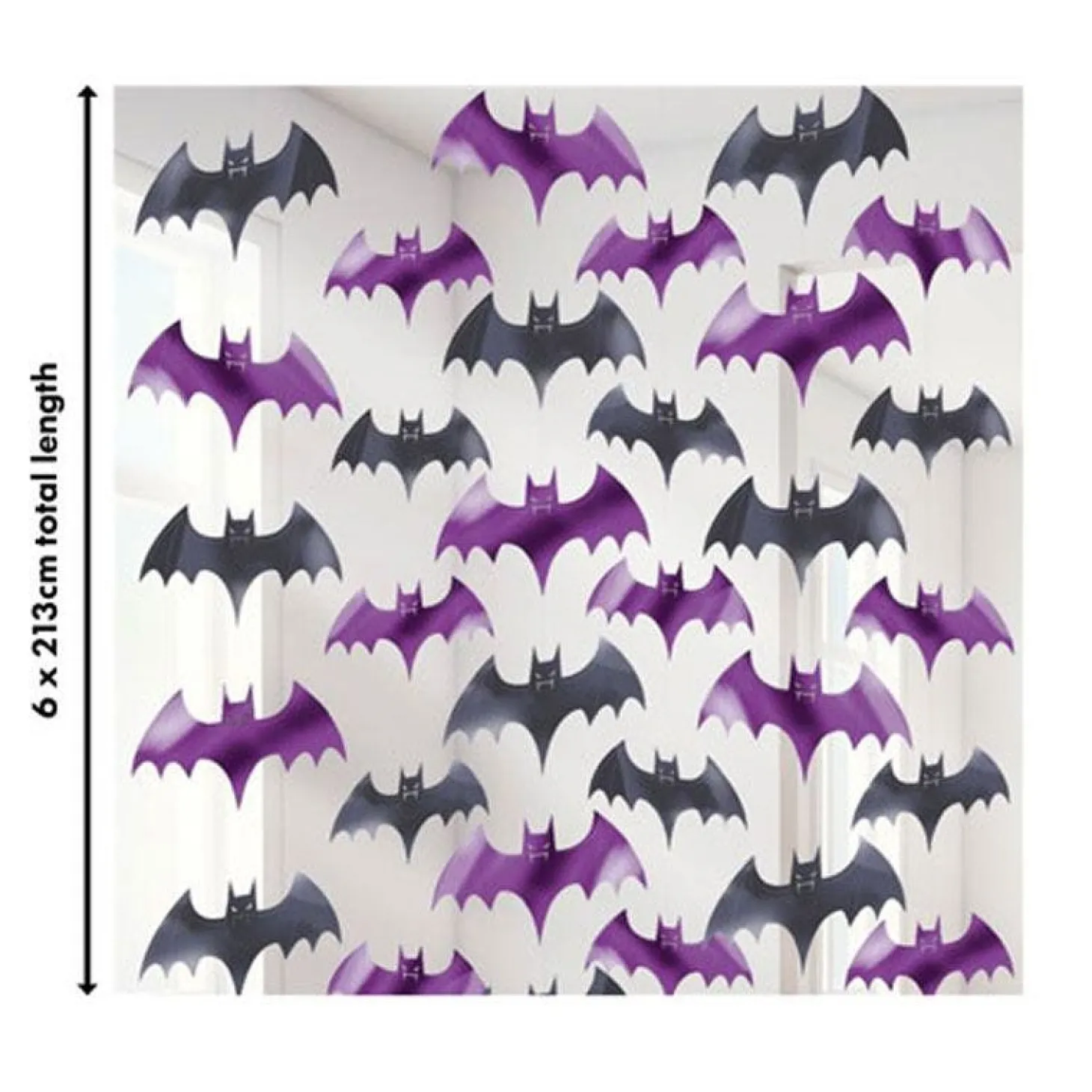 Bat String Halloween Decoration - 2M (6Pk)