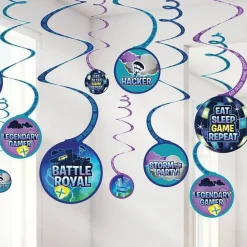 Battle Royal Hanging Swirl Decorations (12Pk)