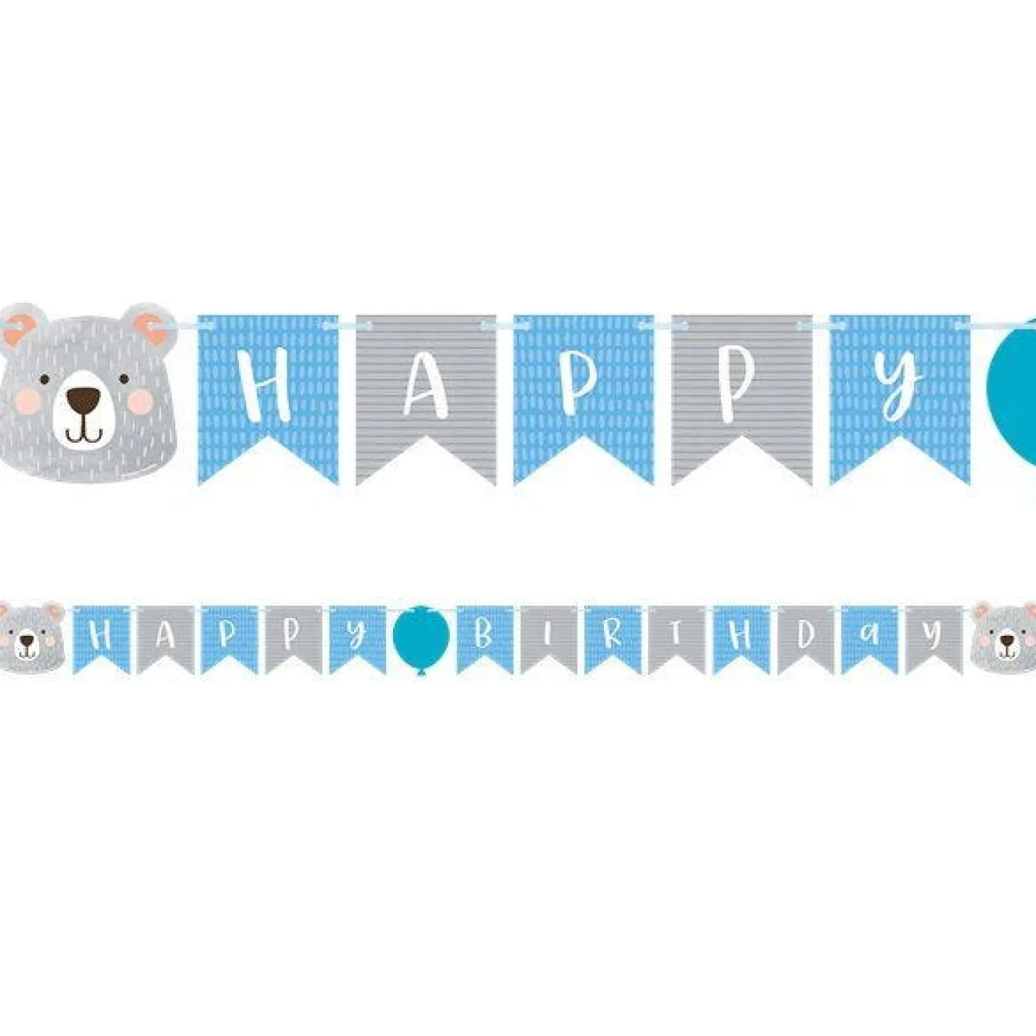 Birthday Bear Ribbon Banner With 1St Birthday Stickers - 1.9M