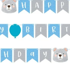 Birthday Bear Ribbon Banner With 1St Birthday Stickers - 1.9M
