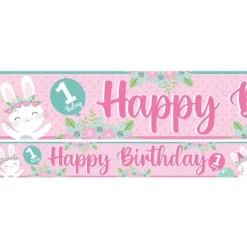 Birthday Bunny Paper Banners - 1M (3Pk)