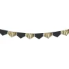 Black & Gold Scalloped Fringe Garland - 3M