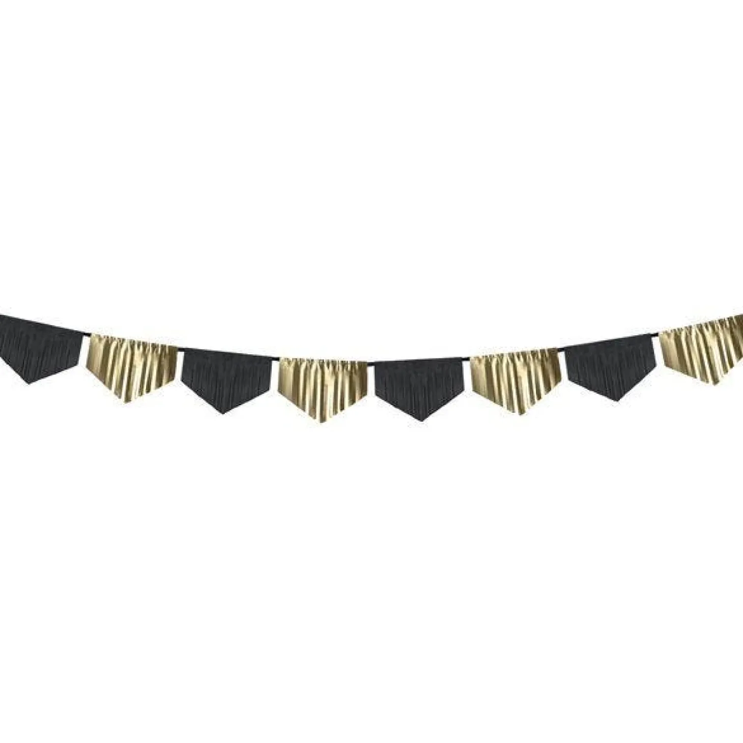 Black & Gold Scalloped Fringe Garland - 3M