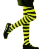 Black & Green Striped Tights - Child 4-6 Years