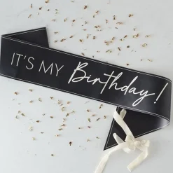Black And Nude 'It's My Birthday' Sash
