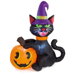 Black Cat & Pumpkin Inflatable - 1.8M