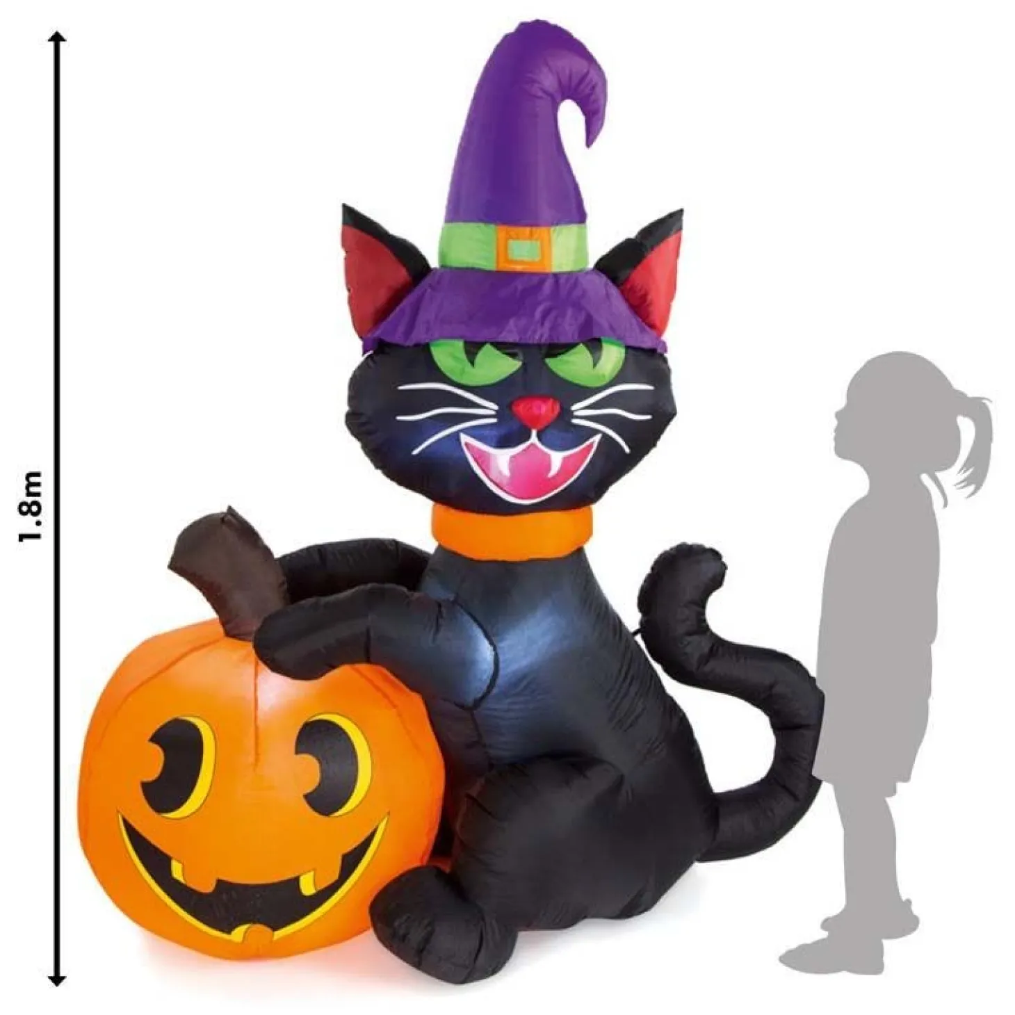 Black Cat & Pumpkin Inflatable - 1.8M