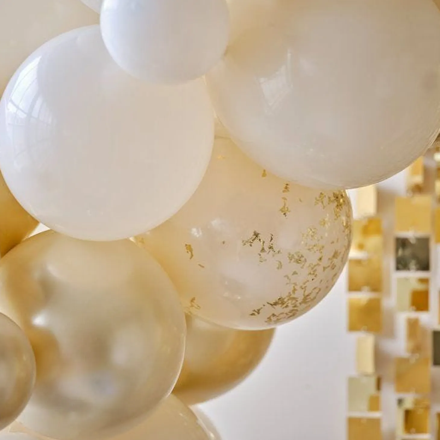 Black, Cream, Nude And Champagne Chrome Balloon Arch - 70 Balloons