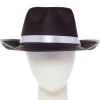 Black Gangster Fedora Hat