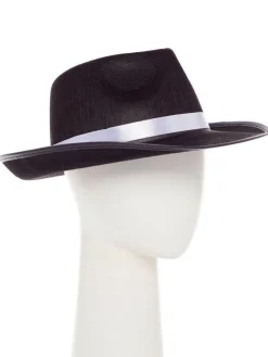 Black Gangster Fedora Hat