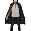 Black Hooded Cape - Adult Costume