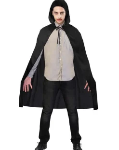 Black Hooded Cape - Adult Costume