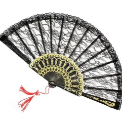 Black Lace Fan - 24Cm