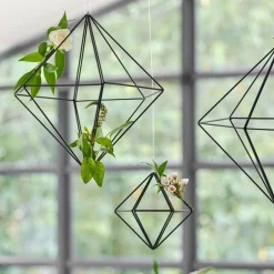 Black Metal Geometric Hanging Decoration - 15Cm