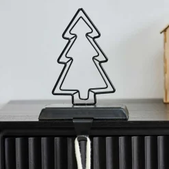 Black Metal Tree Stocking Holder - 14Cm