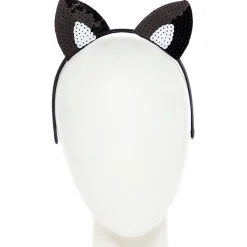Black Sequin Cat Ears Headband