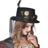 Black Steampunk Top Hat With Goggles