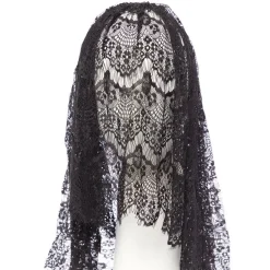 Black Veil Headpiece - 41Cm
