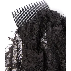Black Veil Headpiece - 41Cm