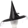 Black Witch Hat With Flower
