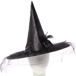 Black Witch Hat With Flower