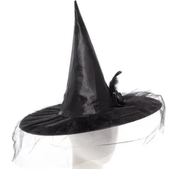 Black Witch Hat With Flower
