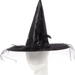 Black Witch Hat With Flower
