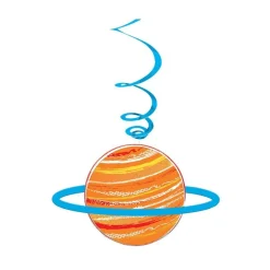 Blast Off Birthday Swirl Decorations (12Pk)