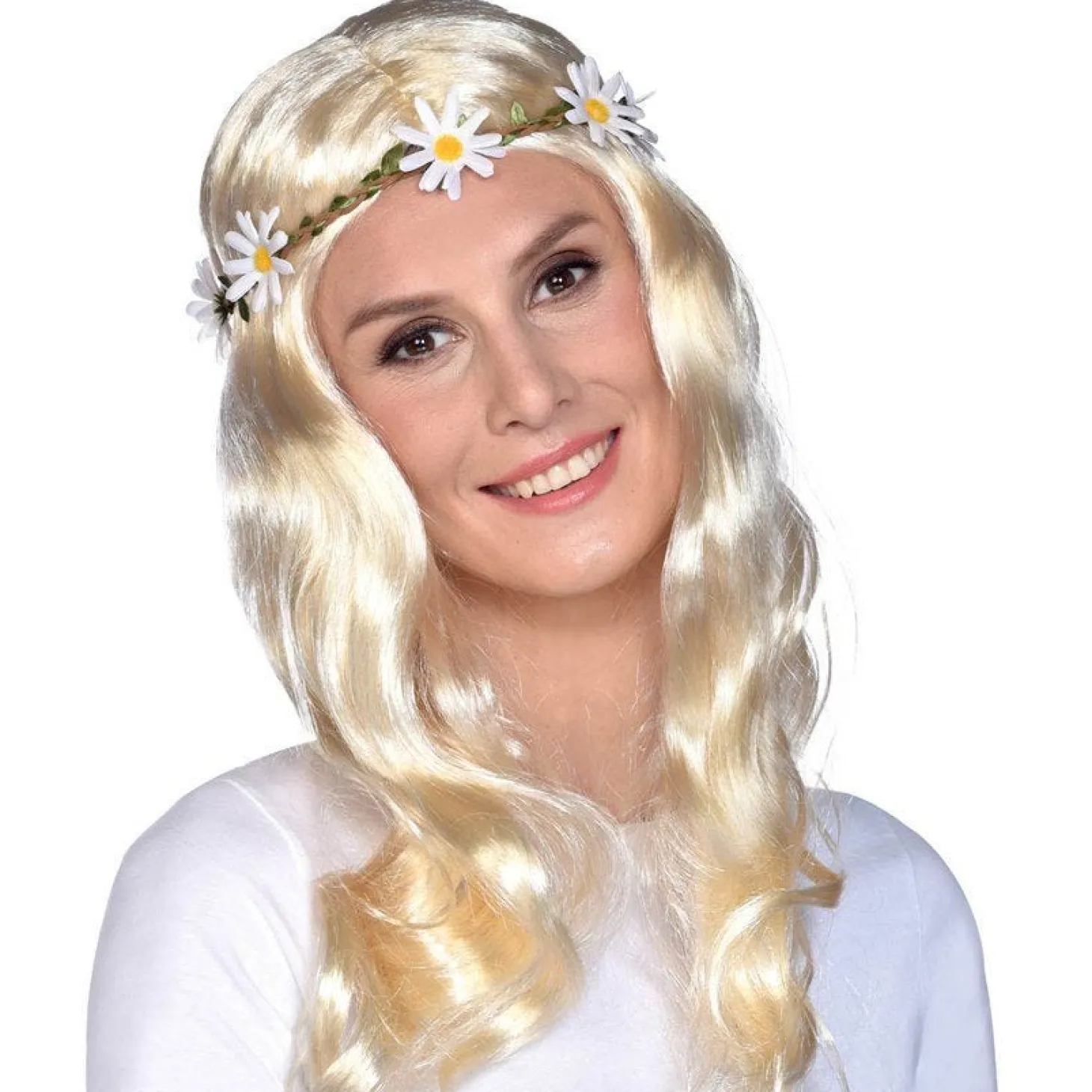 Blonde Hippie Wig With Headband