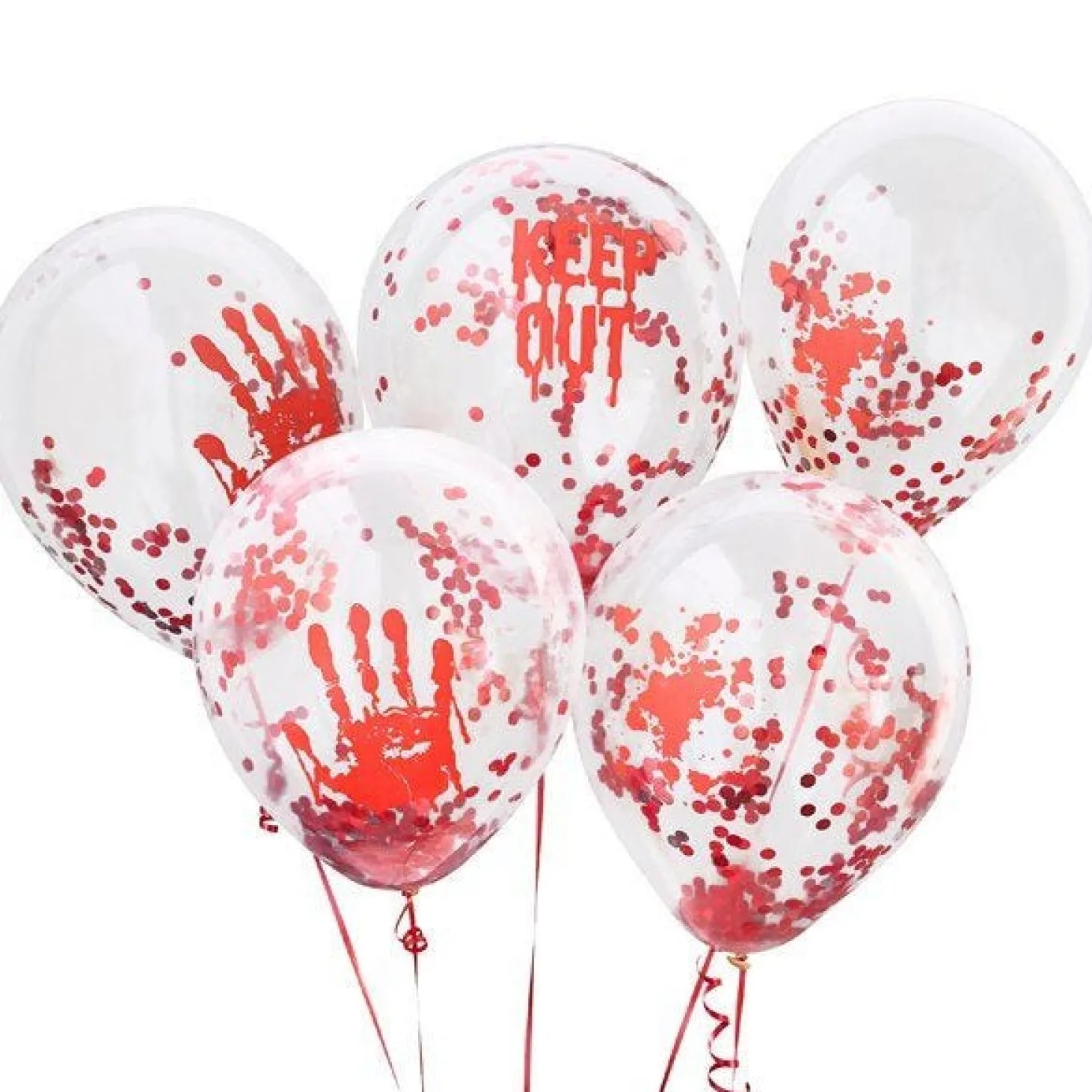 Bloody Confetti Balloons - 12" Latex (5Pk)