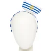 Blue & White Mini Sailor Hat Headband