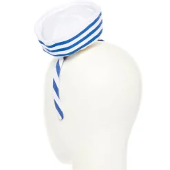 Blue & White Mini Sailor Hat Headband