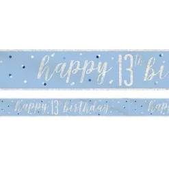 Blue 'Happy 13Th Birthday' Plastic Banner - 2.75M