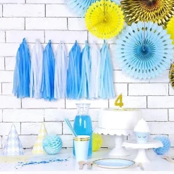 Blue Mix Tassel Garland Decoration - 1.5M