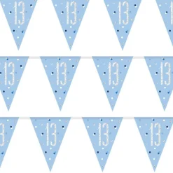 Blue Number 13 Plastic Bunting - 2.75M