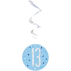 Blue 13Th Birthday Hanging Swirls - 80Cm (6Pk)