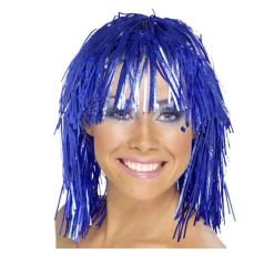 Blue Tinsel Wig